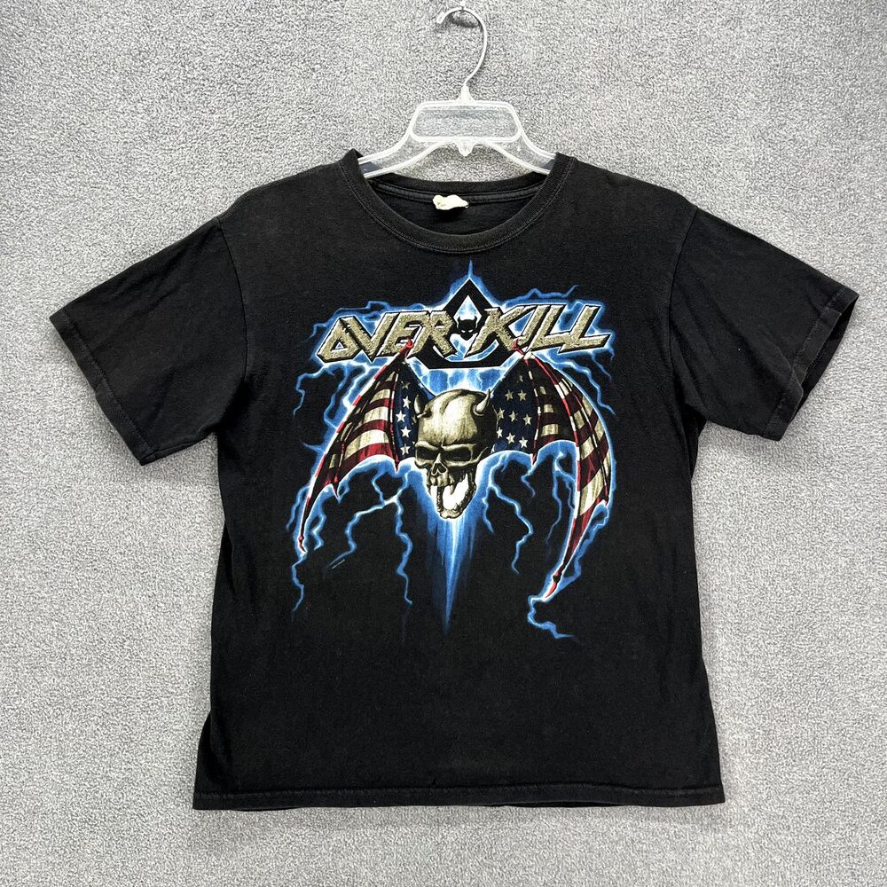 Over Kill Metal band T shirt‎ Medium Black Time Square NYC Concert 2011